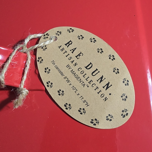 Rae Dunn Artisan SANTA PAWS Red Tin Dog Cat food storage toys collars - Picture 9 of 9